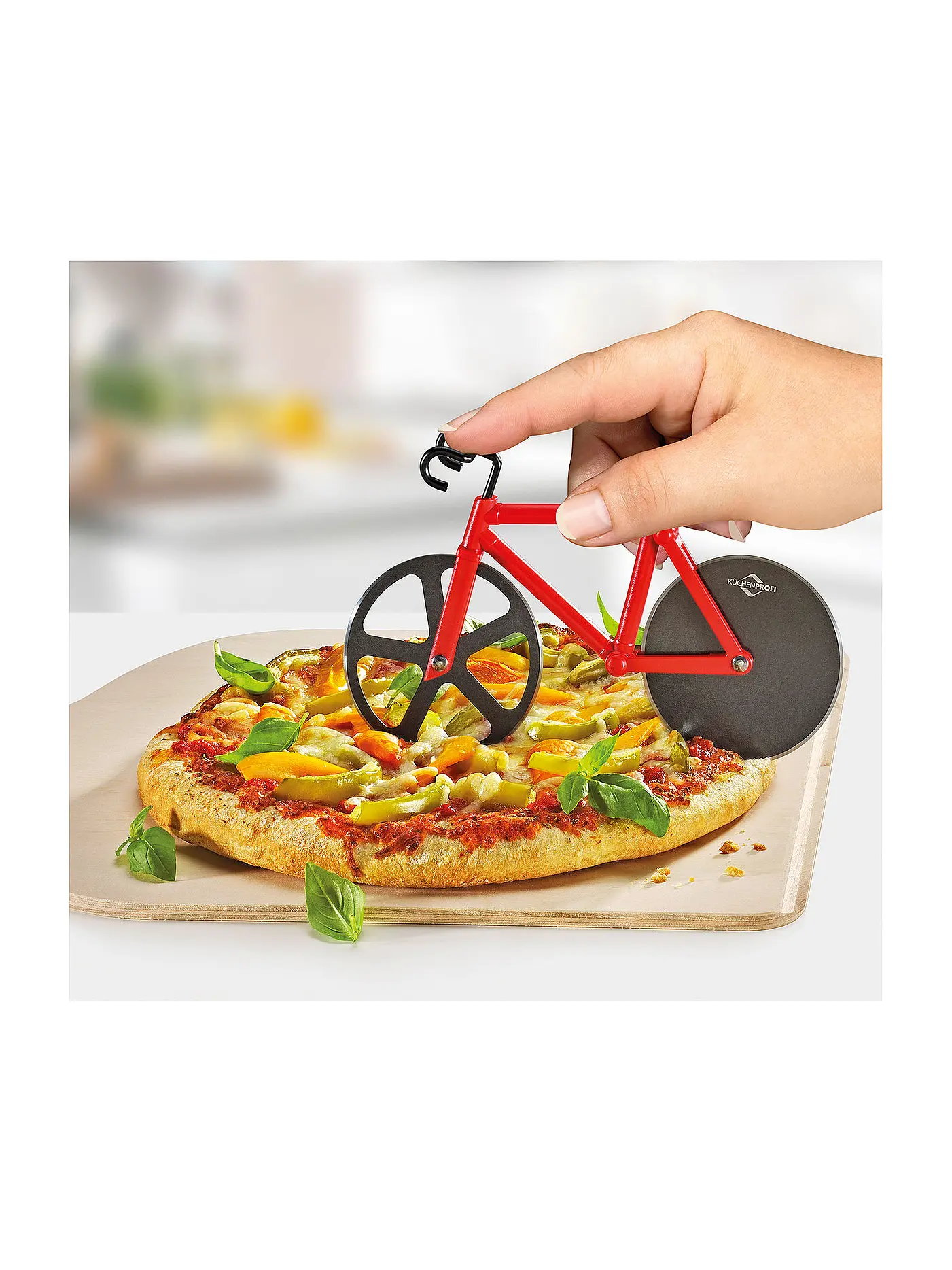 KÜCHENPROFI | Pizzaschneider BIKE Rot/Schwarz | 
